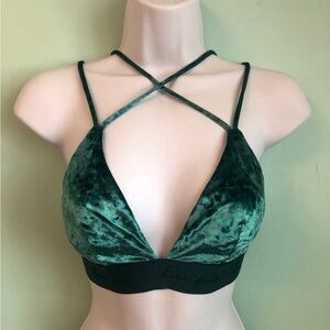 PINK Victoria’s Secret Velvet Green Bralette